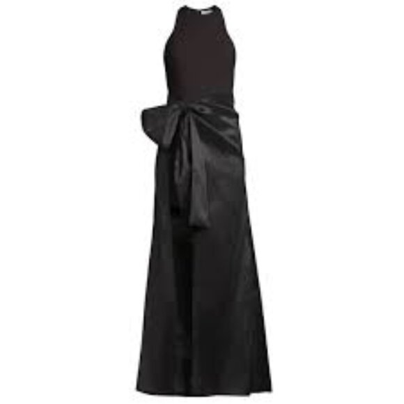 NWT Likely Mena Gown Size 6 Black Sleeveless Front Bow Back Zip Maxi Dress - Picture 8 of 10